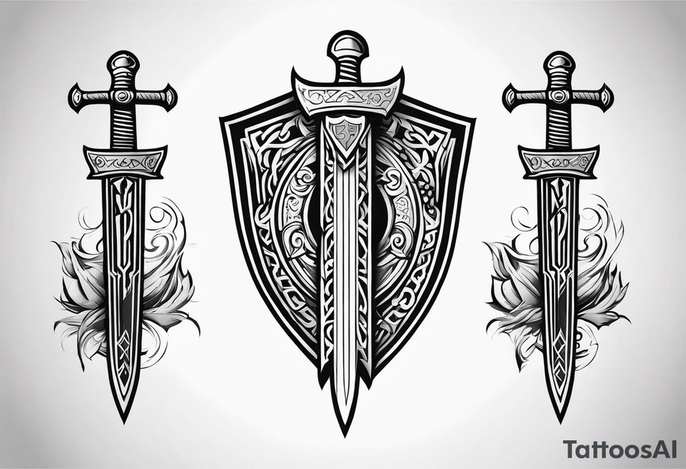 Valhalla viking 
Sword shield tattoo idea