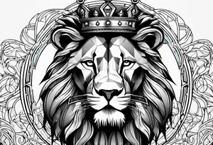 Lion with the crown of thorns tattoo idea