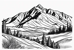 Pikes peak Colorado mountain outline tattoo idea