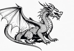 Dragon out of single line tattoo idea