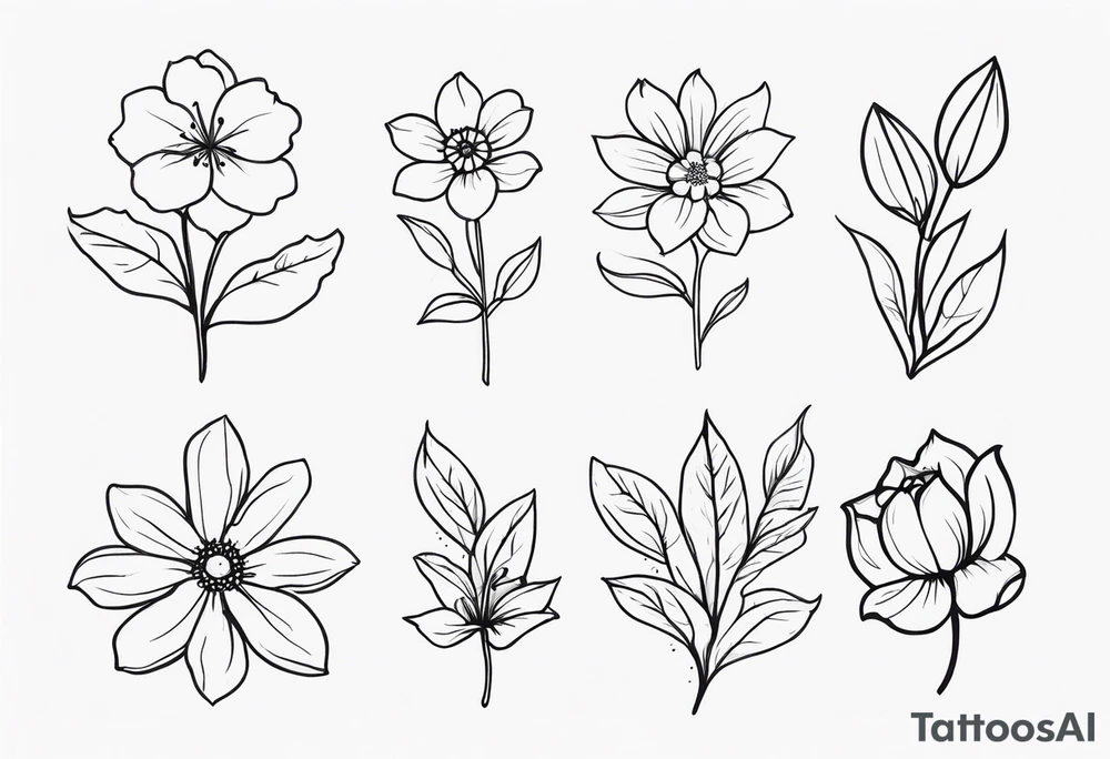 March April June November December birth flowers family tattoo tattoo idea