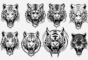 katana daemon tiger head tattoo idea