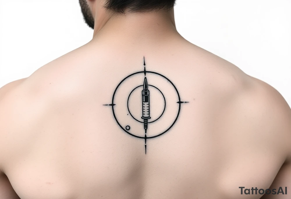 Testosterone injection site with circles tattoo idea
