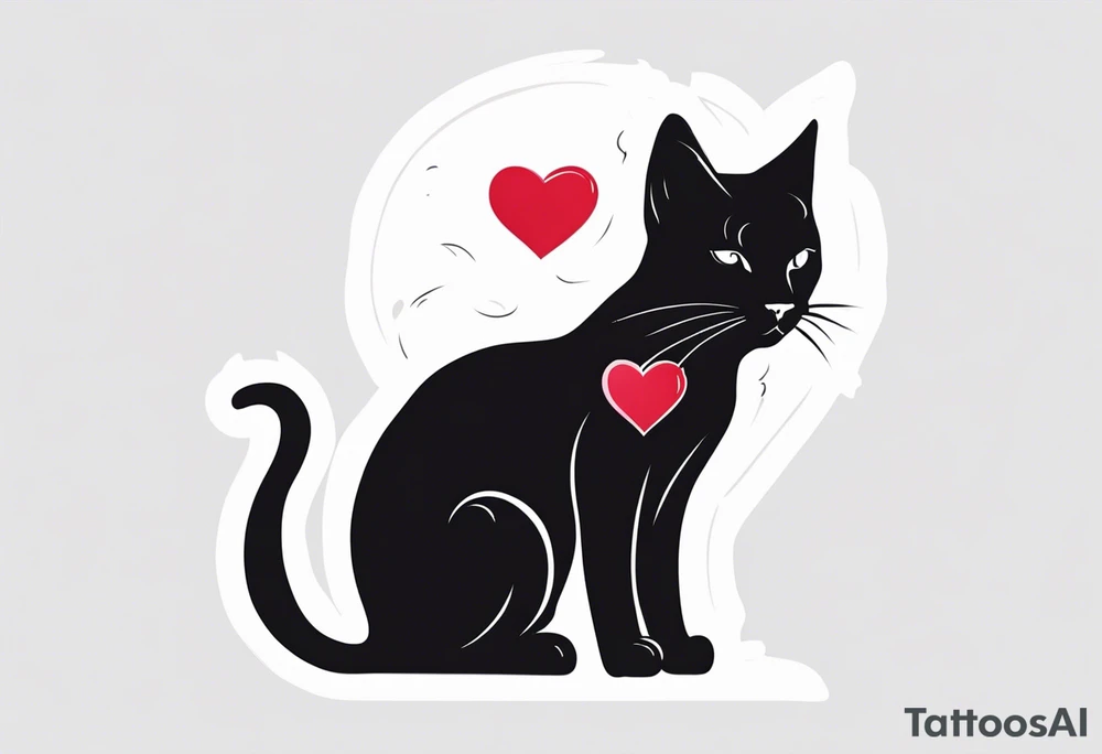 A cat with a heart tattoo idea