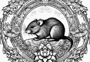 Wood rat, feminine, gentle, seen from underneath tattoo idea