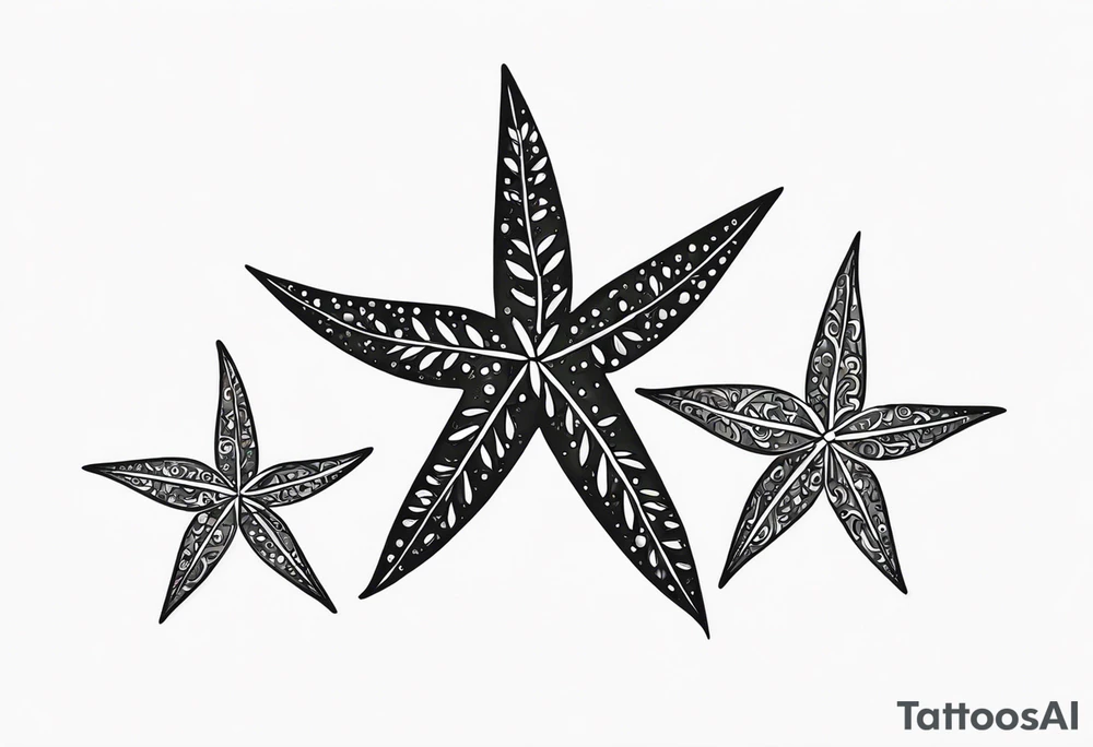 Two Starfish 
olive branch tattoo idea