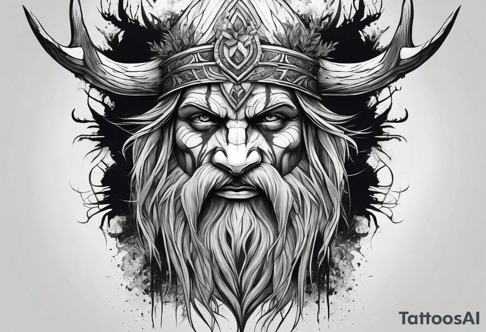 Leshy with birch bark tattoo idea