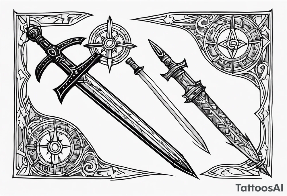 a medieval weapon tattoo idea