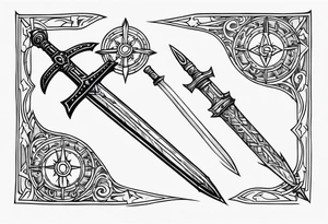 a medieval weapon tattoo idea
