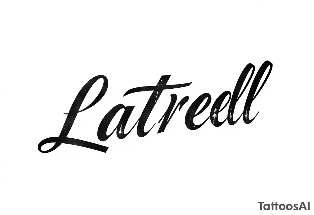Lettering style fonts that say Latrell tattoo idea