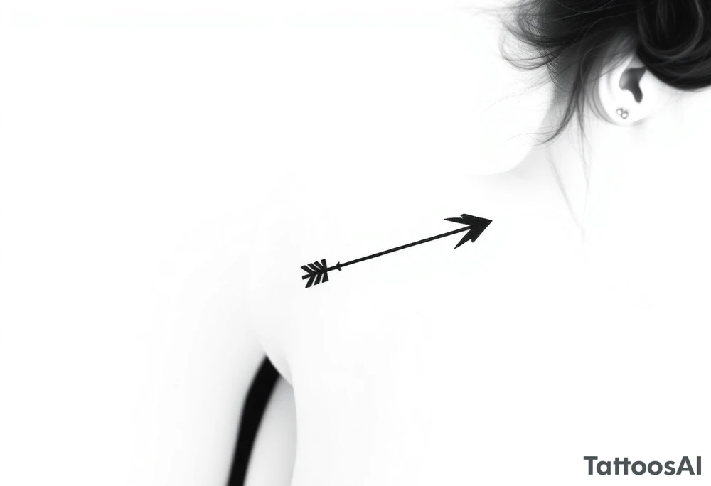 Generate Dark Black Arrow Tattoo For Neck tattoo idea