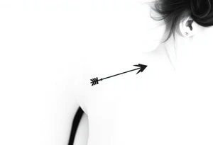 Generate Dark Black Arrow Tattoo For Neck tattoo idea