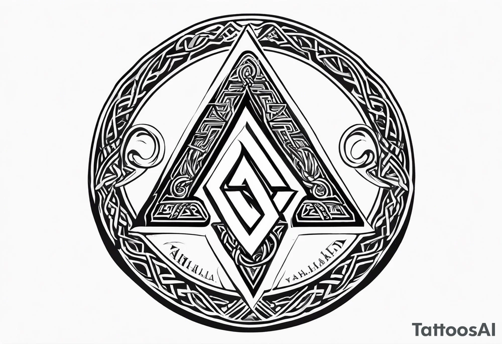 Valhalla  round shield axe
Valknut sword tattoo idea