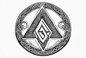 Valhalla  round shield axe
Valknut sword tattoo idea
