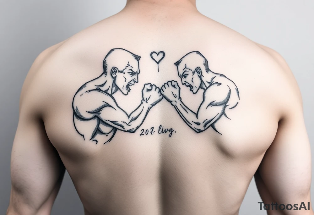 Love fighting tattoo idea