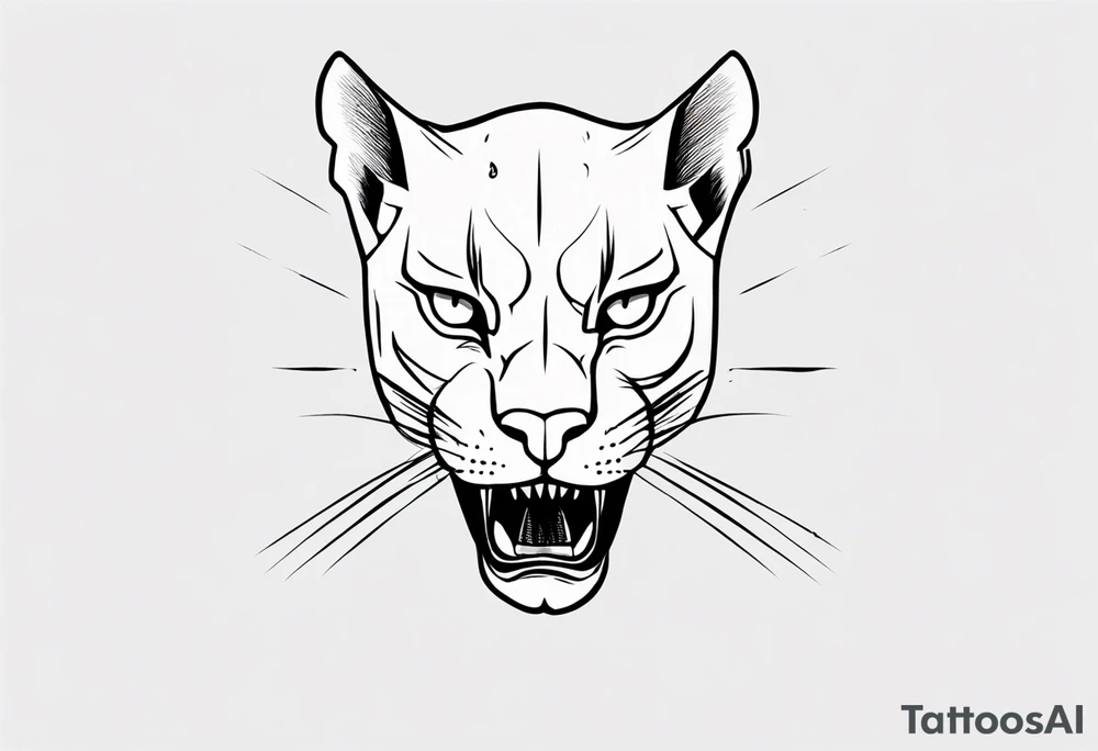 A black puma looking vicious. I want to see his whole body, and see him from a above perspective tattoo idea
