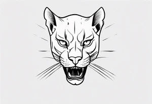 A black puma looking vicious. I want to see his whole body, and see him from a above perspective tattoo idea