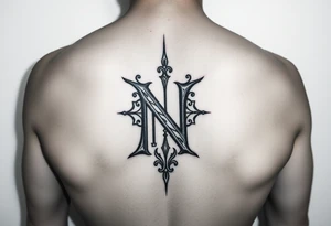 give me a tattoo idea of the letter N with a 100$ tattoo idea