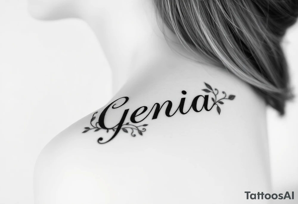 Tattoo with name Genia tattoo idea