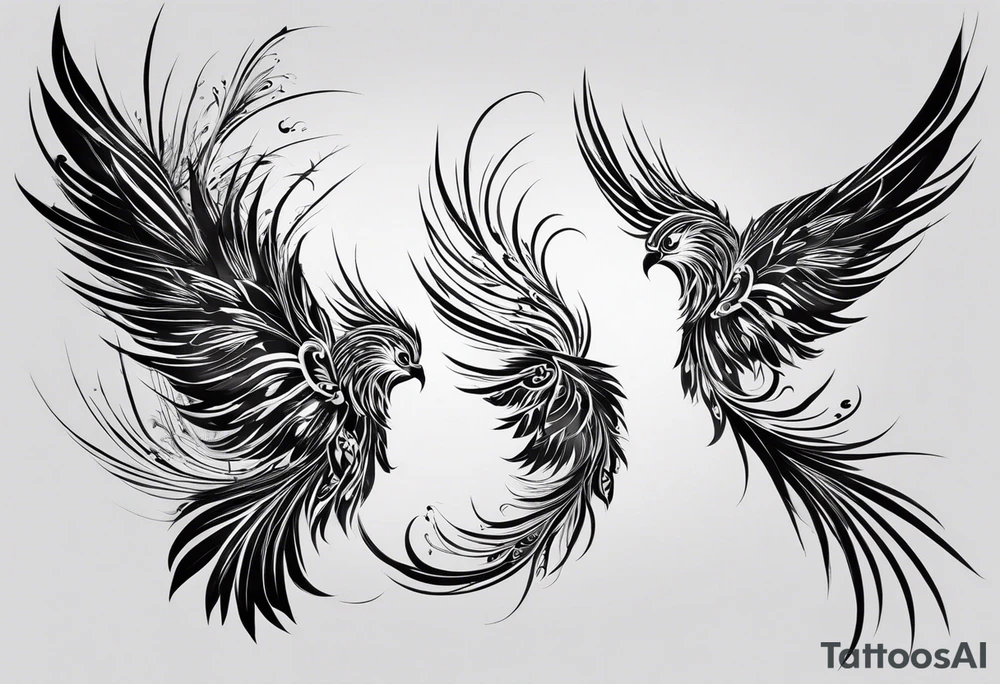 The tattoo begins on the left arm, at the elbow, where feathers are flying under the action of the wind towards the left hand. These feathers share the air space with branches that have leaves, and both elements move together up the left arm. As they approach the shoulder, some lightning appears between them. At this point, the feathers start to converge toward the left chest, where a vortex of energy reveals the head of an owl. The branches converge toward the left side of the back, passing over the shoulder. On the left side of the back, there is a dense, psychedelic element representing the energy of life's creation, with references to the earth, element, and planet. There is also a clay house in this area. tattoo idea