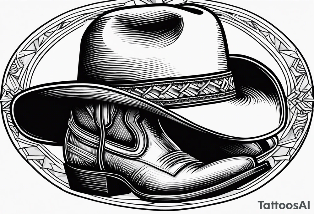 Cowboy boots and hat tattoo idea
