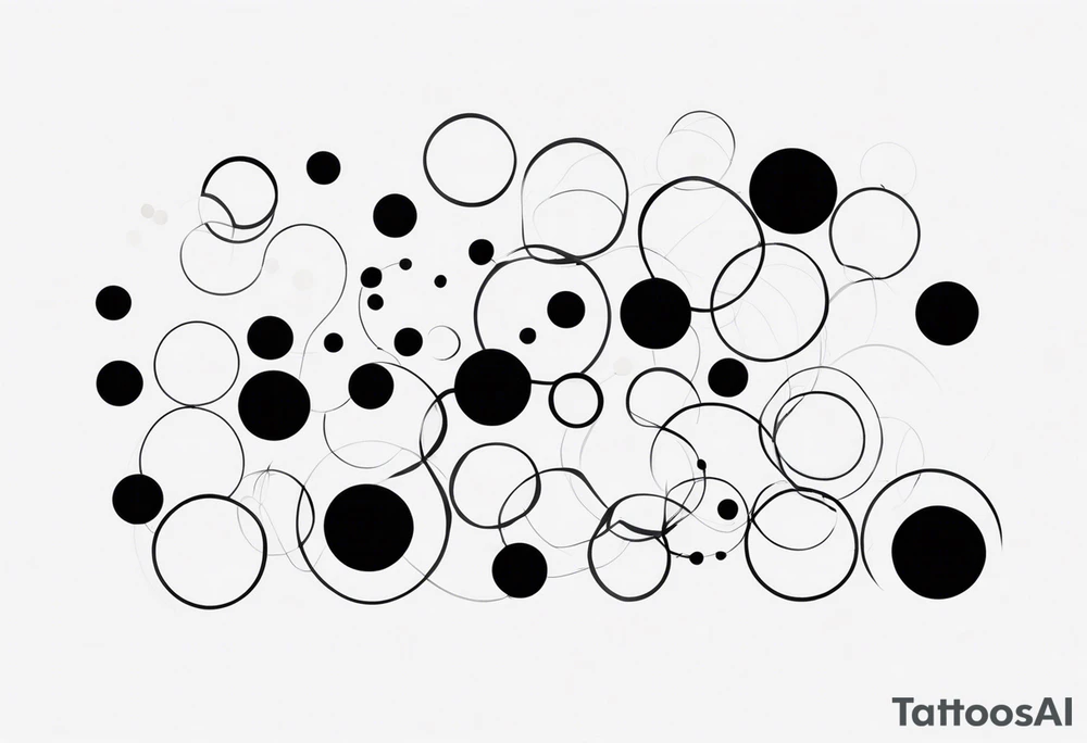 simple shape made from black dots and circles to go on upper arm/shoulder tattoo idea