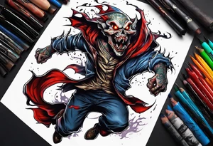 leaping ghoul tattoo idea