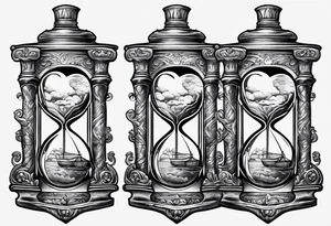 Hour glass with Brain and heart inside tattoo idea