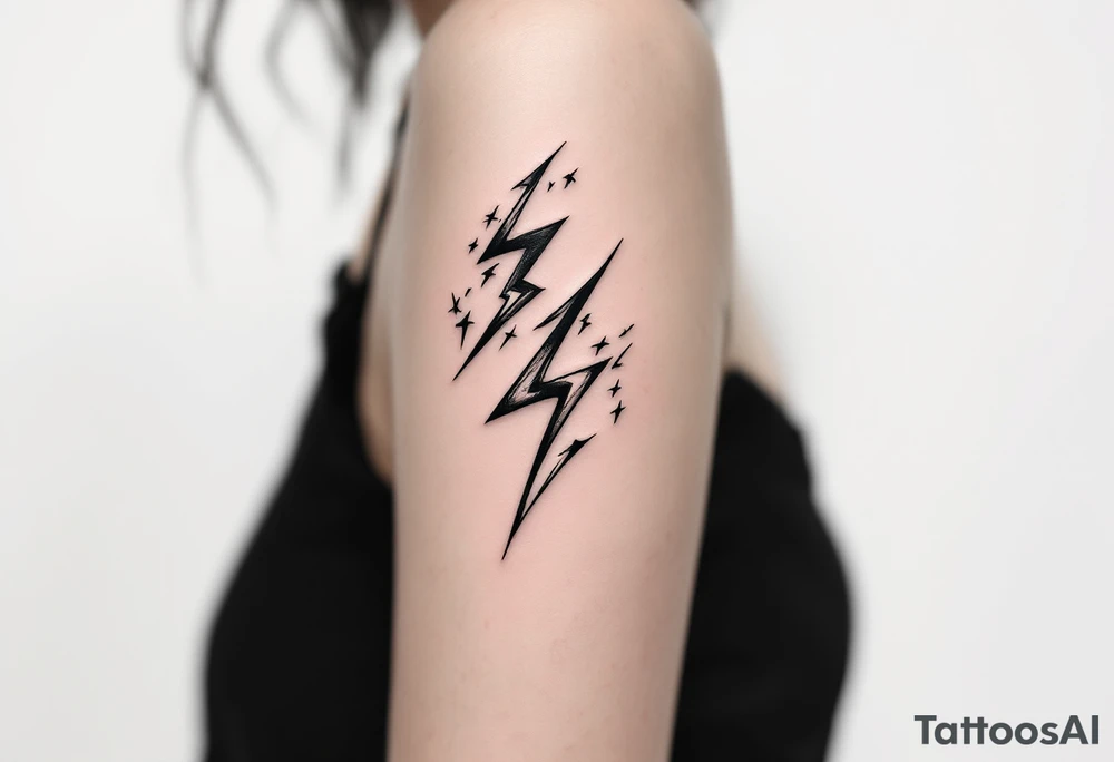 Lightning bolts striking tattoo idea