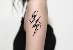 Lightning bolts striking tattoo idea