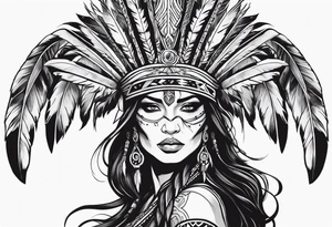 valkrye, kali, pirate, goddess, native american, looking right, wing tattoo idea