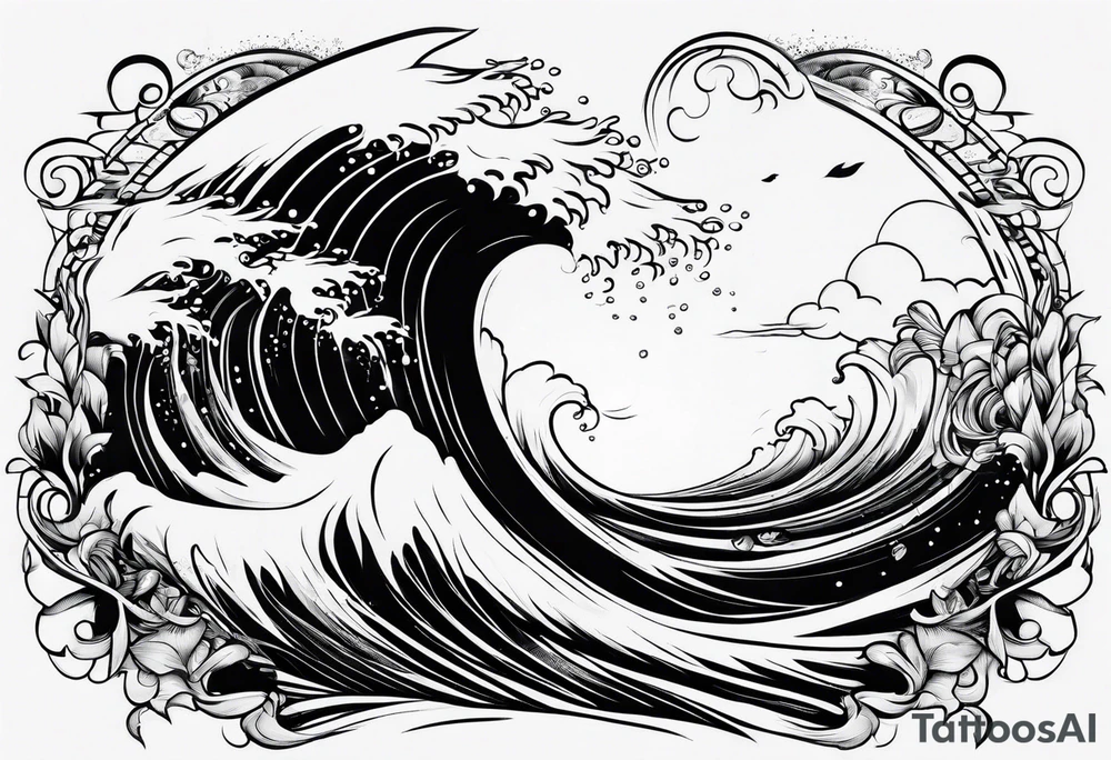 Sea Dropping from the horizon tattoo idea