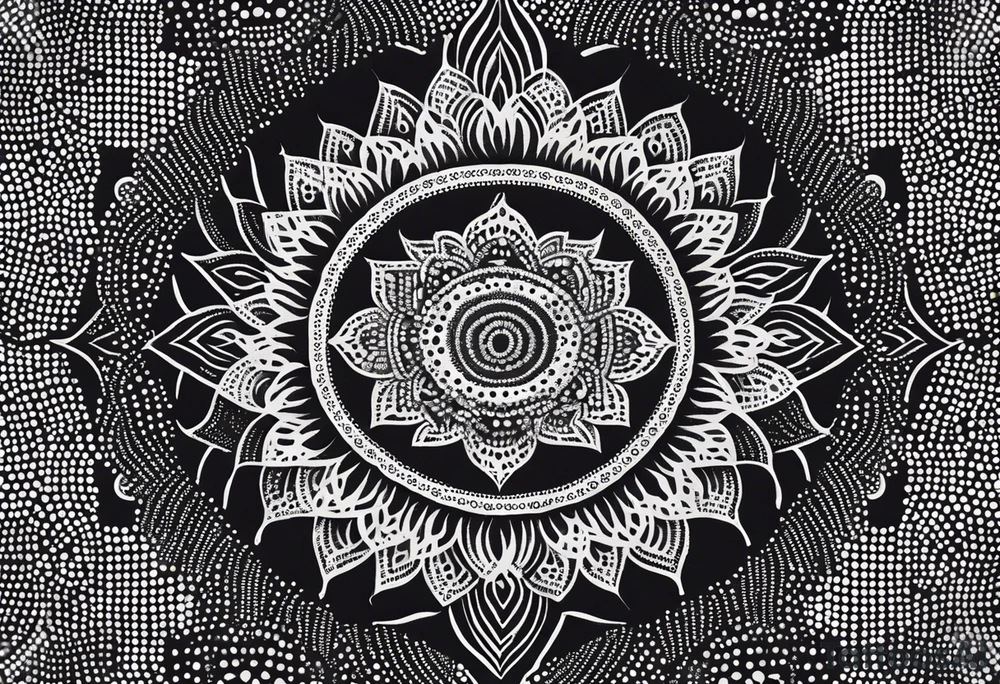 very simple mandala made of dots tattoo idea
