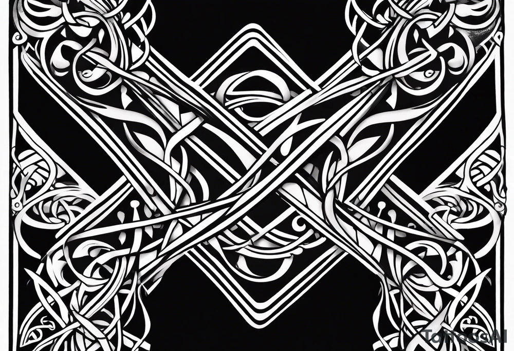 Cheers Mate text, armband +Celtic +grey Cancer Ribbon +tribal +artistic tattoo idea