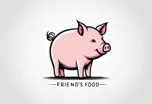 simple drawing of piglet or pig with text: "Friends. Not Food" included tattoo idea