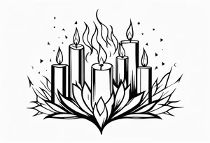 crystalized candle flames tattoo idea