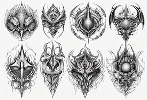 Dragon scale symmetrical tattoo idea