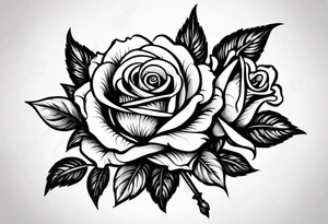 Rose combines with swords tattoo idea