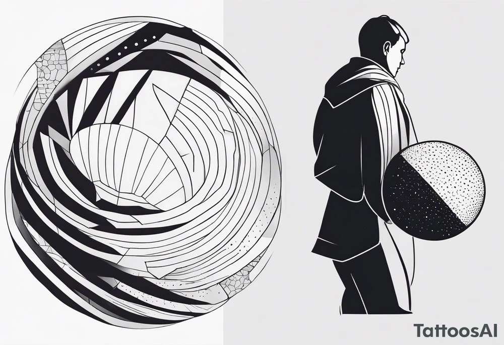 Sisyphus minimal line and dot tattoo design tattoo idea