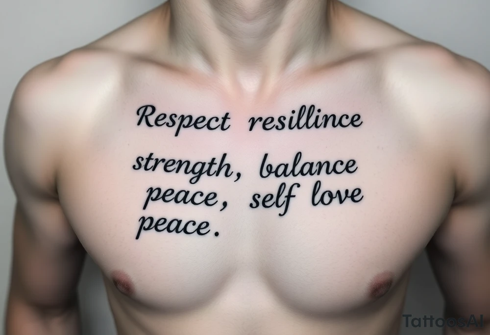 Respect resilience strength balance peace self love tattoo idea