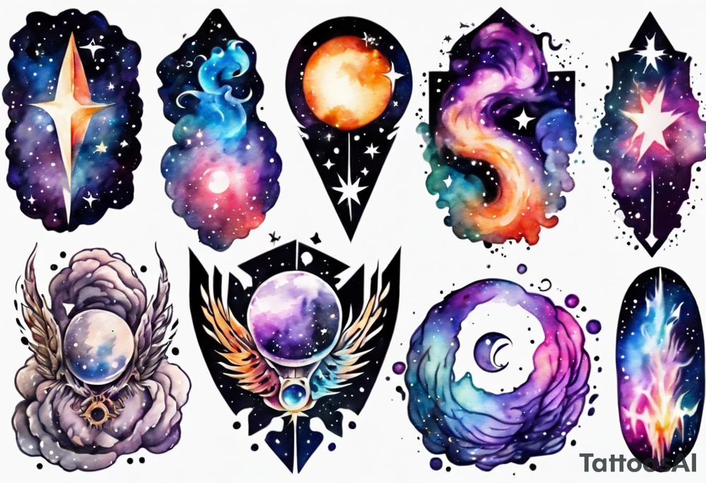 galaxy full arms tattoo idea