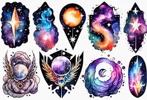 galaxy full arms tattoo idea
