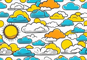 CLOUDS WITH SUN tattoo idea