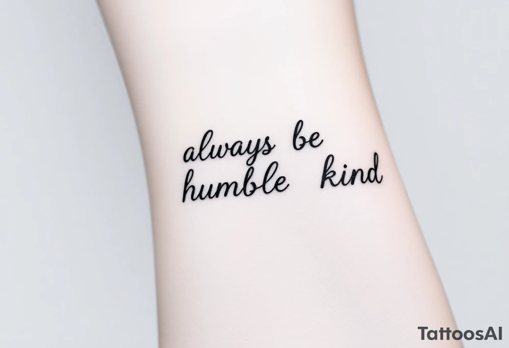 always be humble and kind tattoo idea