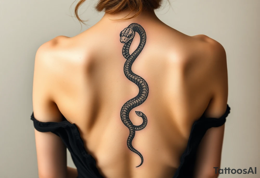 Snake rebirth shedding skin Javanese 
Down spine tattoo idea
