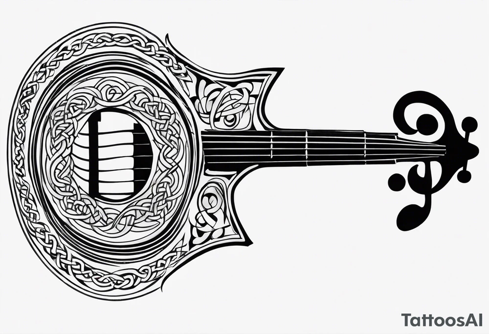 Celtic style bass clef tattoo idea