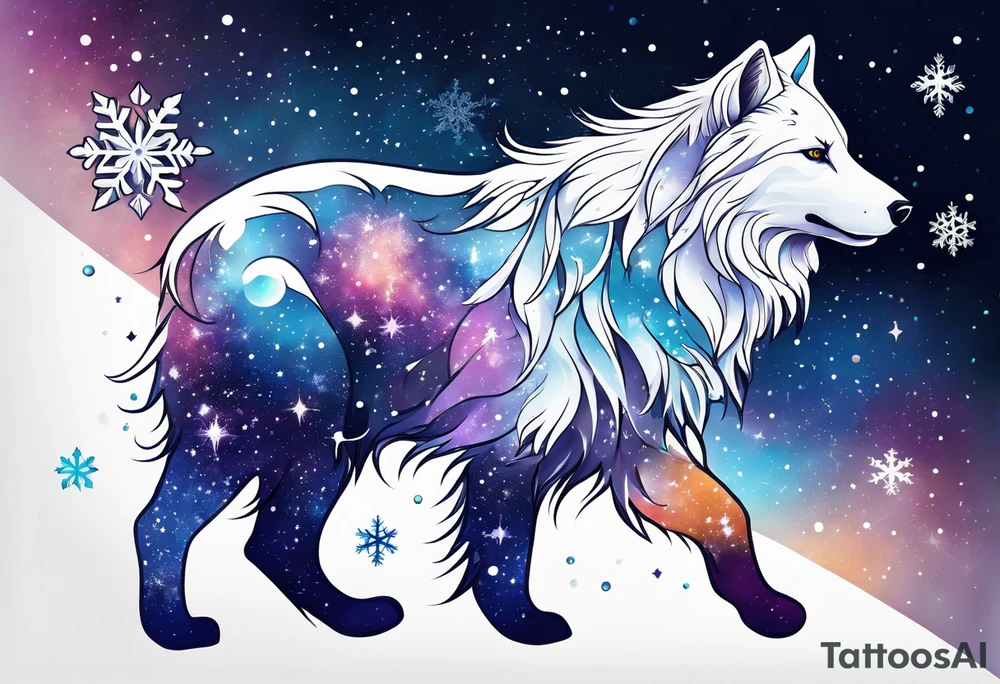 Constellation, animal, snowflake tattoo idea