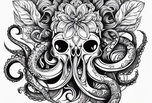 I am creating an arm piece that consists of octopus tentacles and floral all the way up tattoo idea