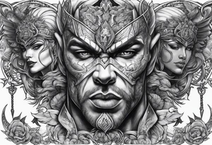 War between good and evil tattoo idea