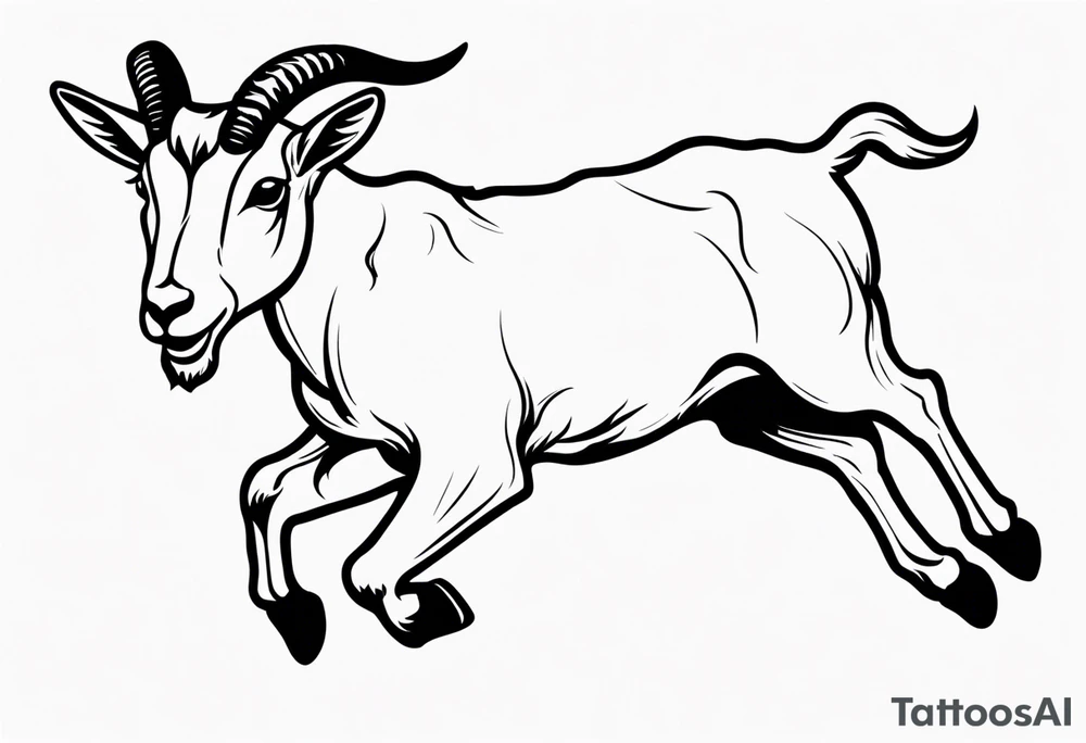 jumping goat tattoo idea